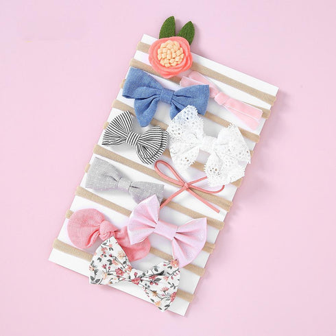 Handmade Jewelry Fine Hair Belt Set 10 Piece Cloth Bow Hair Circle Hair Rope